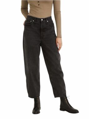 Madewell Balloon Button Fly High Rise Jean Gray Black Noll Wash Size 31P #2118